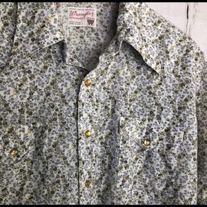 Vintage Wrangler Floral Pearl Snap Shirt Top M